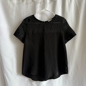 a'gaci Black Short-Sleeve Blouse